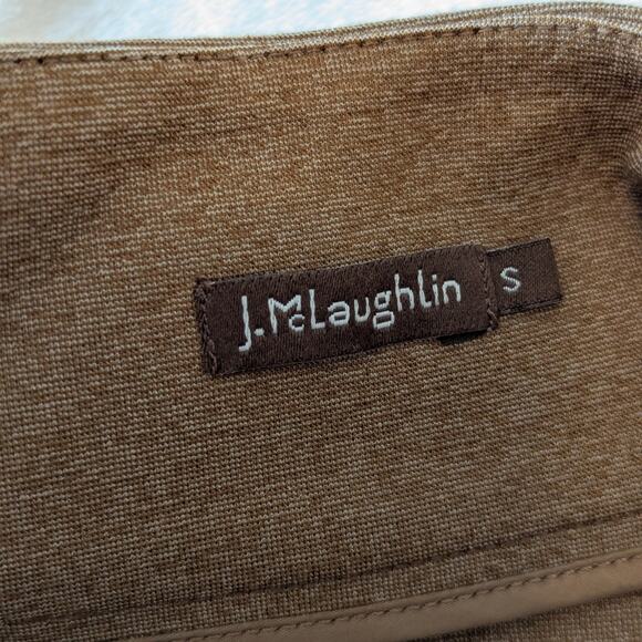 J.McLaughlin Bedford Brown Stretch Spandex Long Sleeve Stretch Knit Golf Dress S - Picture 7 of 9